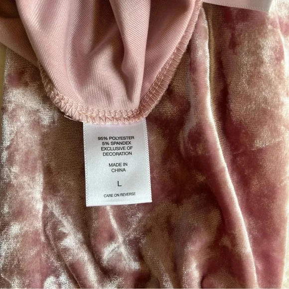 Crushed Velvet Bomber Jacket Women's Large Pink Front Zipper Light Top Y2K Glam - Picture 12 of 16